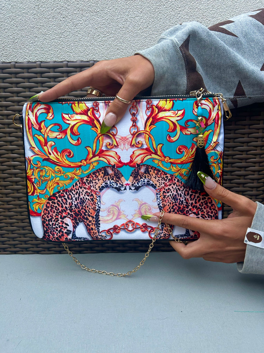 Printed Clutch bag- Tiger Royal