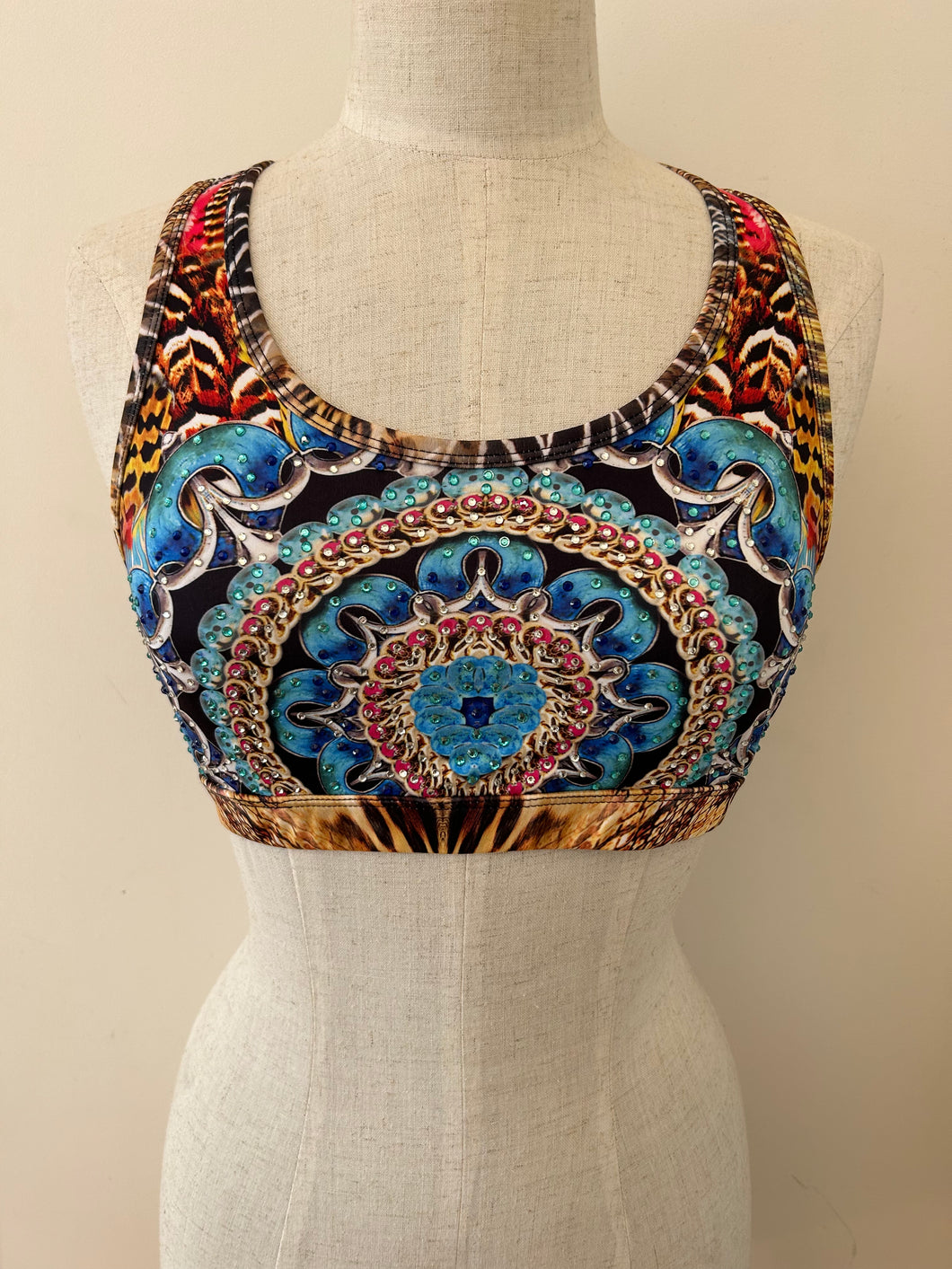 Cropped racer back top Savannah brown