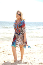 Load image into Gallery viewer, Feather Dreams Brown Kaftan
