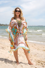 Load image into Gallery viewer, Tiger Royal Turq Kaftan
