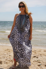 Load image into Gallery viewer, Drawstring Dress Snow Leopard
