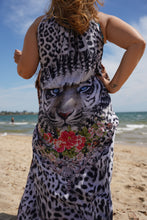 Load image into Gallery viewer, Drawstring Dress Snow Leopard
