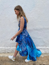 Load image into Gallery viewer, Blue Feather Frill Dress
