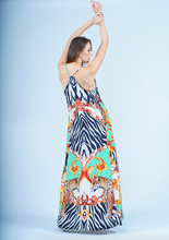 Load image into Gallery viewer, T-Back Dress- Tiger Royal Turk
