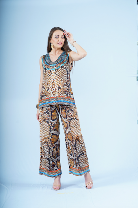 Lounge Set- Python (Sleeveless Top)