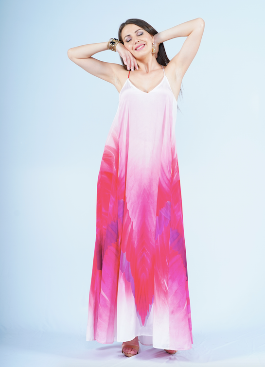 T-Back Dress- Pink Flamingo