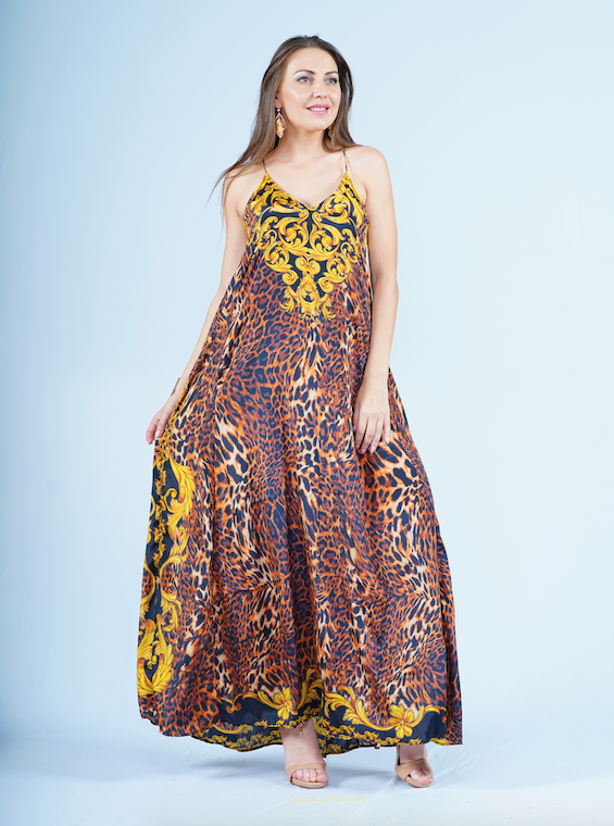 T-Back Dress- Leopard Royal