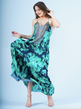 Load image into Gallery viewer, T-Back Dress- Emerald Reptile
