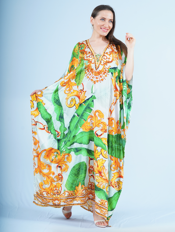 Maxi Kaftan- Palm Gold