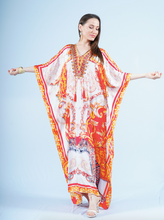 Load image into Gallery viewer, Maxi Kaftan- Tiger Royal Red
