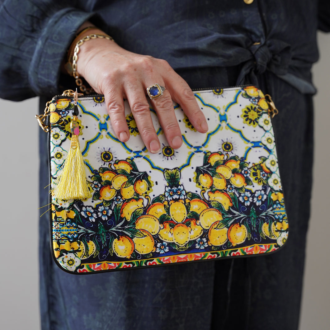 Printed Clutch bag - Lemon