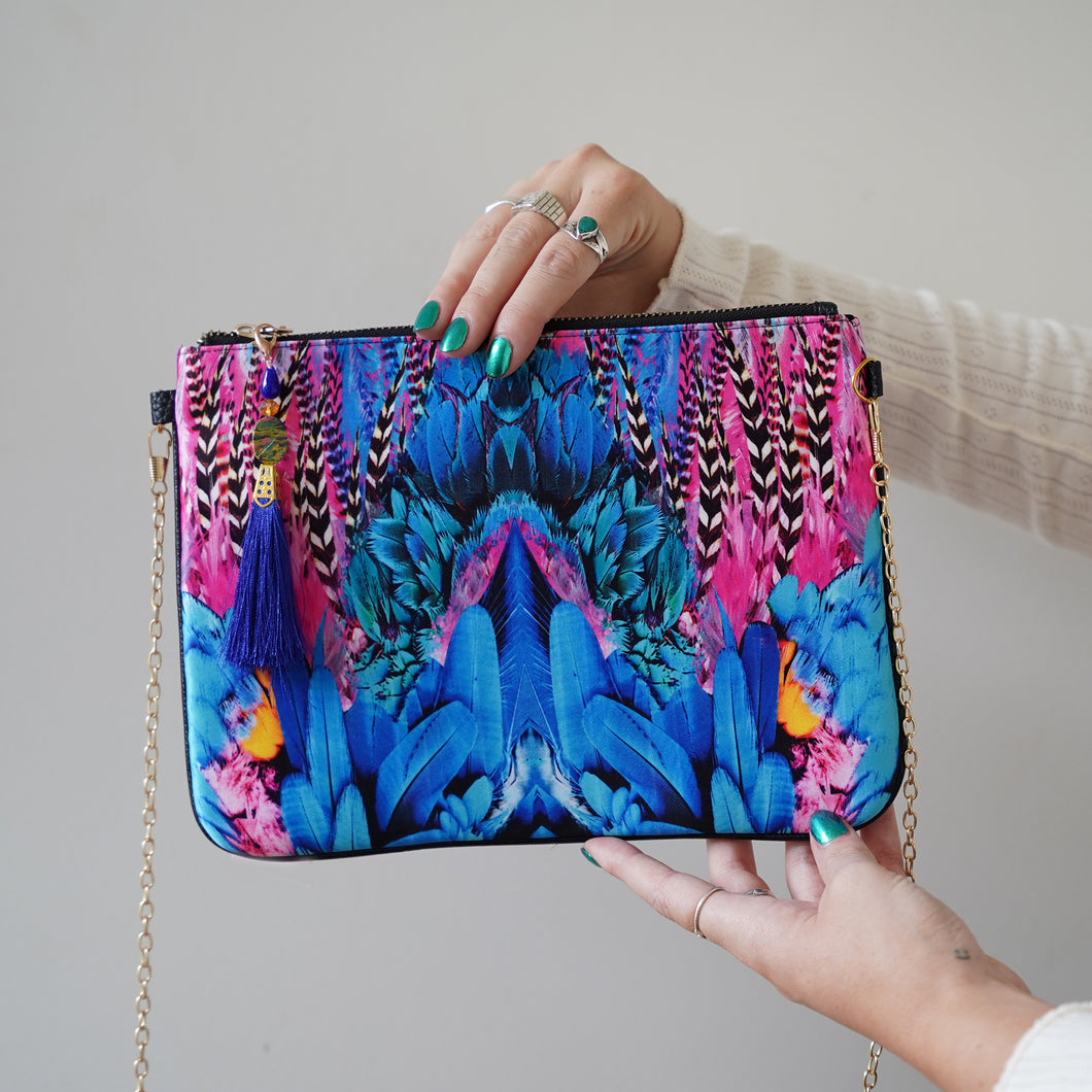 Printed Clutch bag - Costal feather